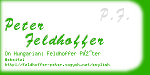 peter feldhoffer business card